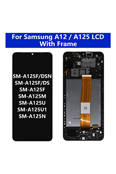 Choice1 شاشة لمس LCD مقاس 6.5 بوصة سوداء بإطار لهاتف A12 A125 SM-A125M، محول ...