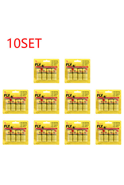 Choice6 مجموعة من 10 قطع (40 قطعة) من شرائط ورق لاصقة للغاية لصيد الذباب، بدو...