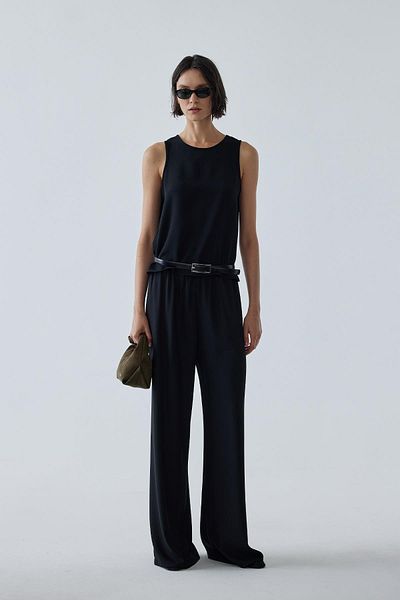 Suud Collection Crepe Fabric Black Moni Blouse
