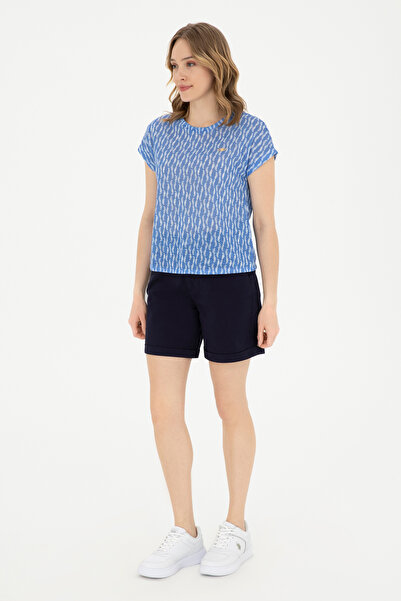 U.S. Polo Assn. Kadın Koyu Mavi Bisiklet Yaka Tişört 50281790-VR032