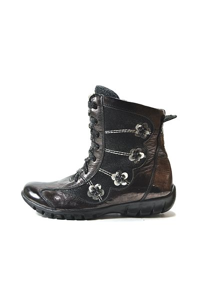 Onlo Ayakkabı Onlo Shoes OP.38 Γνήσιες Δερμάτινες Μαύρες Χάλκινες Πέτρινες Κοριτσίστικες Μπότες