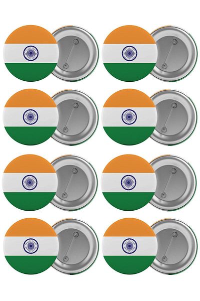 Saturn India Flag Bag Badge Set 8 Pieces Biggest Size 5.8cm Pin Brooch