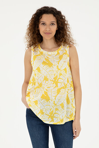 U.S. Polo Assn. تي شيرت نسائي من الزعفران 50281902 -VR043