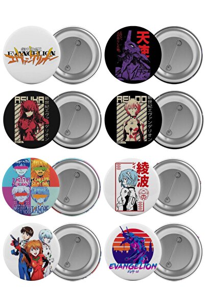 Saturn Neon Genesis Evangelion Çanta Rozeti Seti 8 Adet En Büyük Boy 5.8cm Iğ...