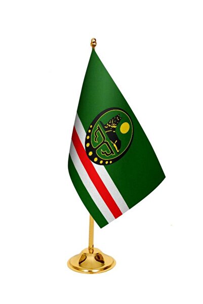 Saturn Masa Üstü Çeçenistan Içkerya Bayrağı Pirinç Direk Masa Bayrak Seti