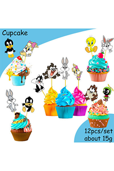 Choice مجموعة تزيين حفلات أعياد الميلاد من قطعتين، تتضمن 12 قطعة من الكب كيك،...