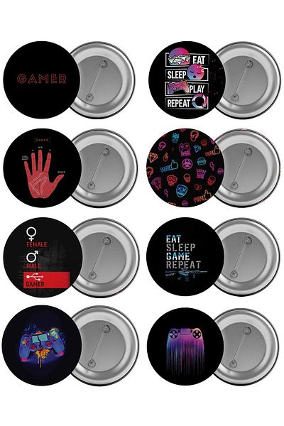 Saturn Gamer Gamer Bag Badge Set 8 Pieces Biggest Size 5.8cm Pin Brooch