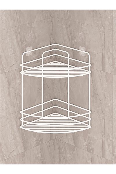 MultiStore Stainless Lifetime Bathroom Organizer - Adhesiveness, Shampoo Holder White Tk02