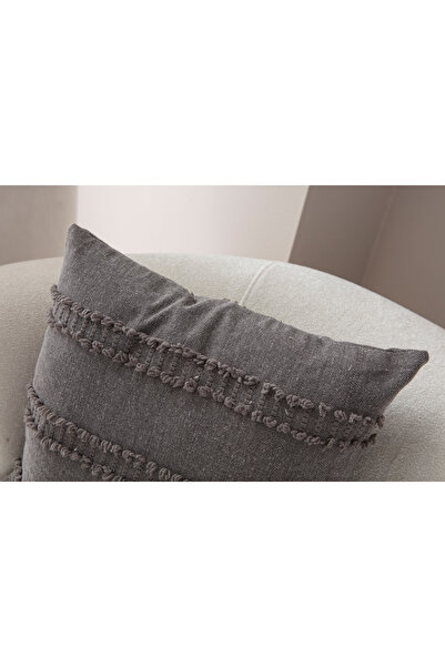 SWITA 43X43 Gray Linen Throw Pillow Cover - Single Decorative Polka Dot