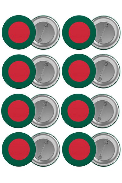 Saturn Bangladesh Flag Bag Badge Set 8 Pieces Biggest Size 5.8cm Pin Brooch