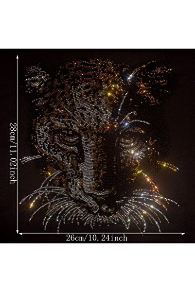 Choice قطعة واحدة من نقشة ختم ساخن فائقة اللمعان بأحجار الراين بنمط جلد النمر، مناسبة لصنع ملابس جديدة بنفسك.