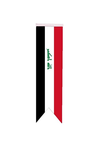 Saturn Masa Üstü Kırlangıç Irak Bayrağı - 8x30cm Çift Taraflı Saten Kumaş