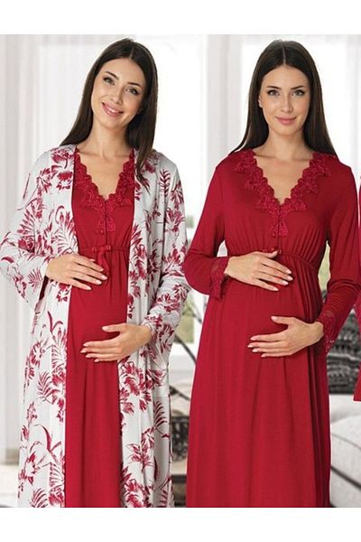 by İGP Pregnant Maternity Dressing Gowns and Pajamas Set 4 Pieces