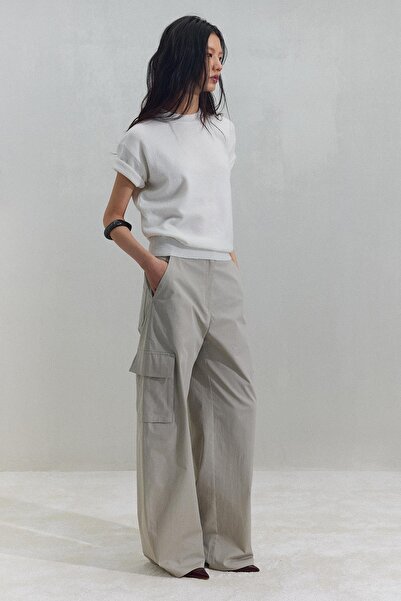 Suud Collection Екрю Роб Короткий Рукав Казе