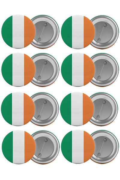 Saturn Irish Flag Bag Badge Set 8 Pieces Biggest Size 5.8cm Pin Brooch
