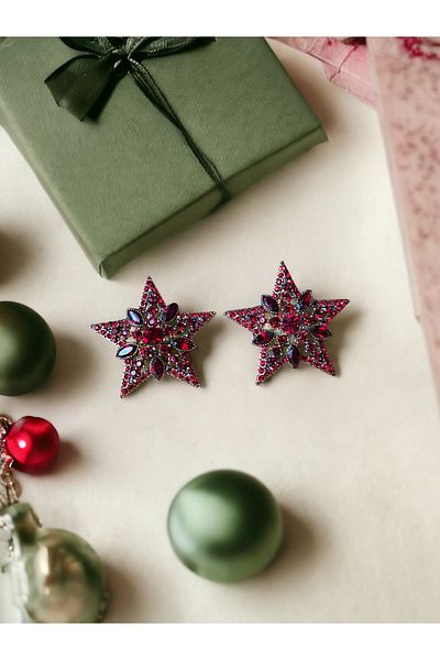FAYRA ACCESSORIES Crystal Jewelled Star Earrings