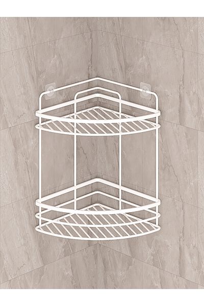 MultiStore Stainless Lifetime Bathroom Organizer - Adhesiveness, Shampoo Holder White Lk02