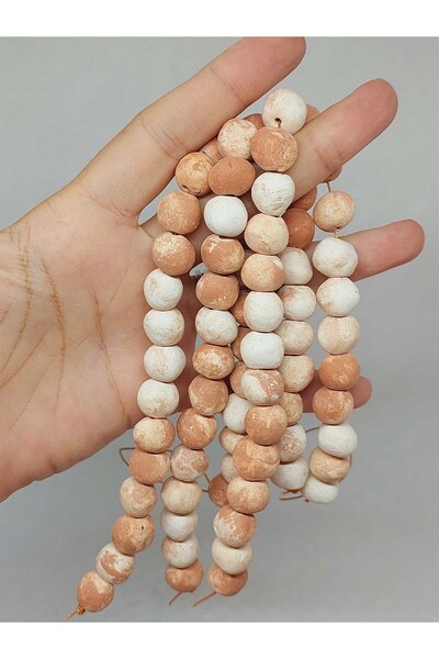 Yasamtohumu Mărgele ceramice mate pigmentate maro 10-12 mm/24 cm (54188)