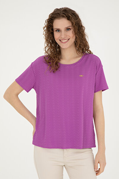 U.S. Polo Assn. Kadın Mor Bisiklet Yaka Tişört 50281900-VR038