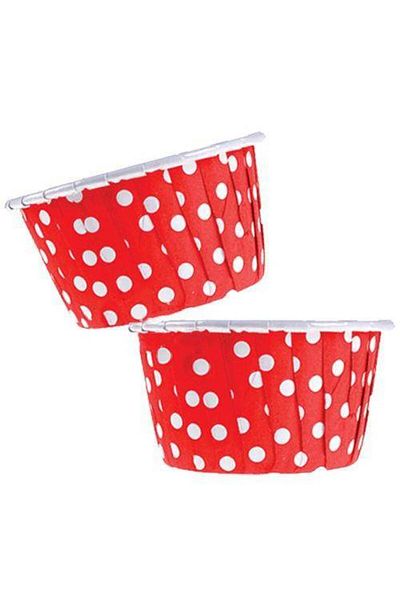 Parti Dükkanım Red Polka Dot Muffin Cake Capsule (25 Pcs)
