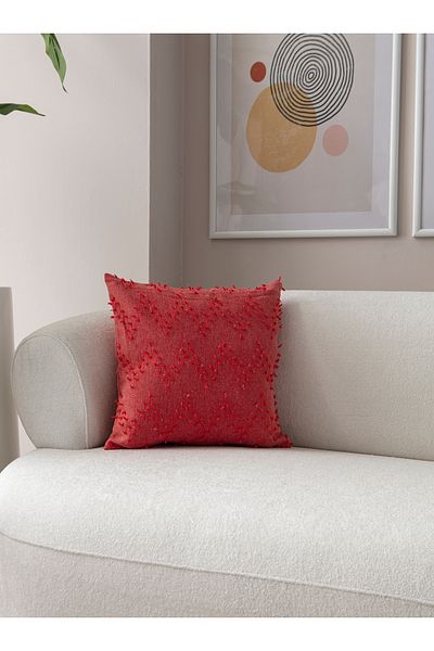 SWITA 43x43 Pernă decorativă cu buline din in roz