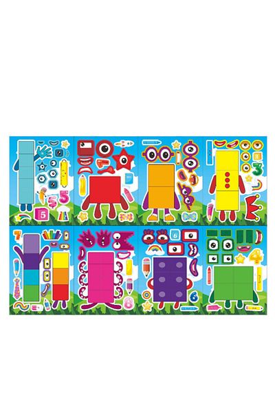Choice 380*261*236mm 16pcs 21cm Puzzle 16pcs Make A Face Sticker Diy Sheets Parent-child Game, Expressinal