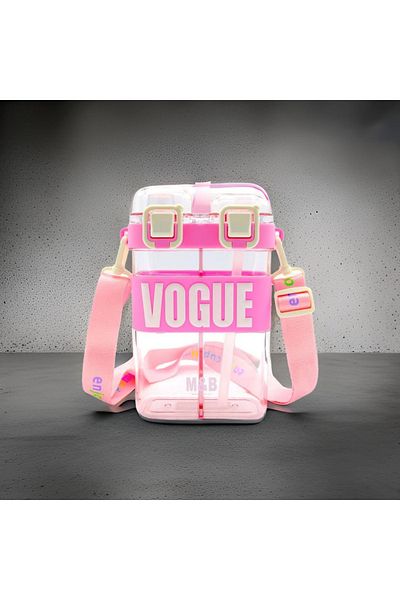 M&B WATER BOTTLE Double Compartment Vogue Water Bottle, Double Lid, Straw, Neck Hanging Children's School Water Bottle