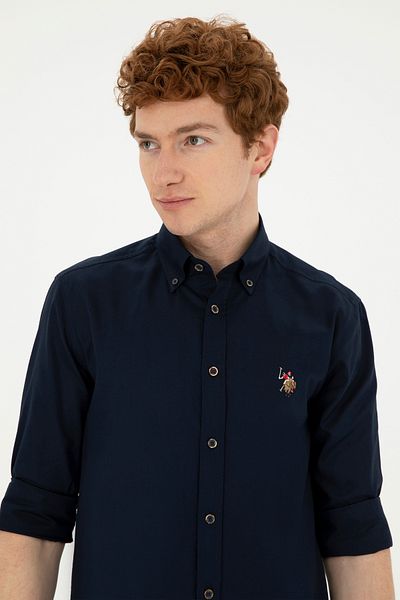 U.S. Polo Assn. Тъмносиня мъжка риза с дълъг ръкав -50281921-VR033