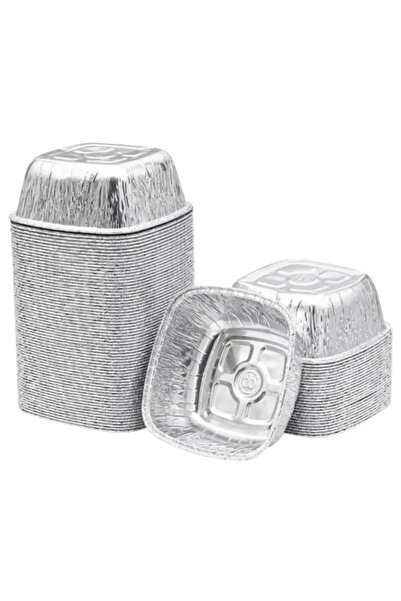 abnturk 50 Adet Kare Alüminyum Sütlaç Kasesi 10x10cm 240gr Aşure Kabı Yüksek ...