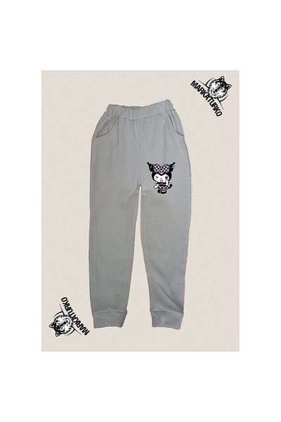 MarkaTurko Asi&cute Printed Unisex Special Design Βαμβακερή γκρι παιδική φόρμα 17-001g