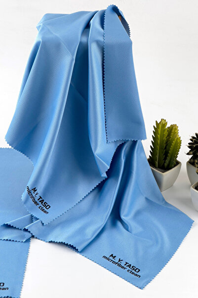 M.Y. TASO (3 Pieces) Blue Microfiber Lacoste Texture Glass and Mirror Cleanin...