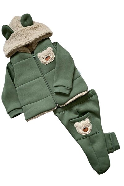 Altıntaş Baby Plush Bear Printed Triple Men's Set