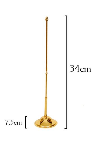 Saturn Masa Üstü Türkiye Cumhuriyeti Bayrağı Pirinç Direk Masa Bayrak Seti