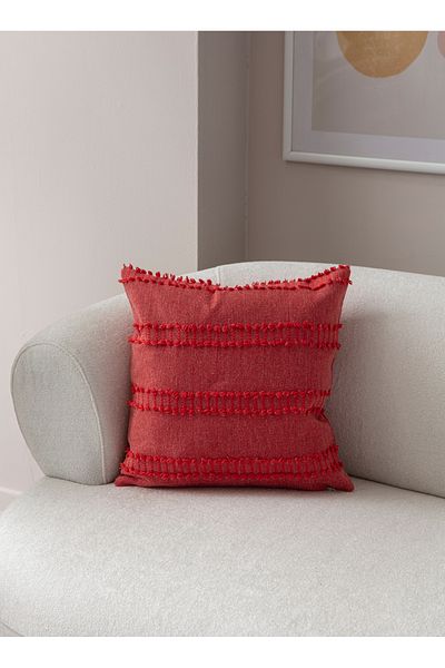 SWITA 43x43 Pernă decorativă cu buline din in roz