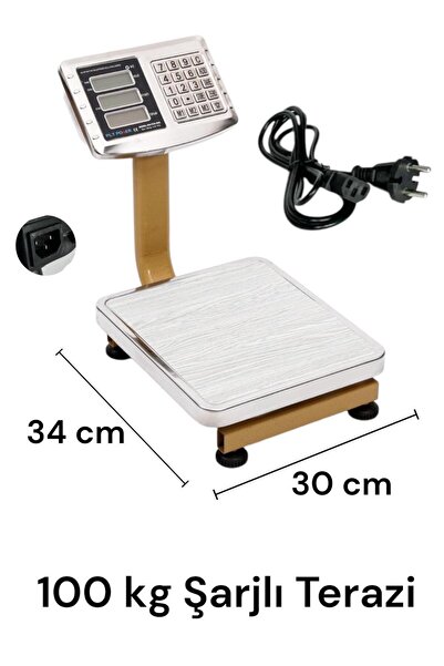 Genel Markalar (TERAZİ)Elektronik Terazi 100 Kg Kapasiteli Dijital Terazi Şarjlı