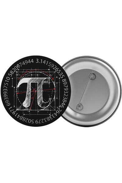 Saturn Pi Sayısı Çanta Rozeti 20 Adet En Büyük Boy 5.8cm İğneli Broş