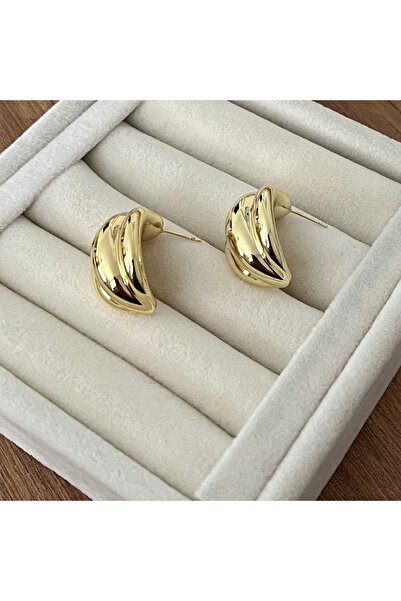 ATELİER GİZEM Xuping kadın kararmaz 14k gold çelik küpe