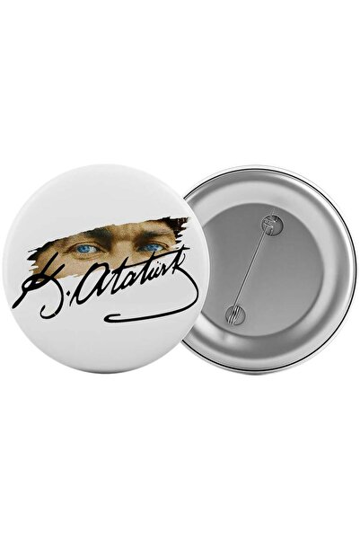 Saturn Mustafa Kemal Atatürk Çanta Rozeti 20 Adet En Büyük Boy 5.8cm İğneli Broş