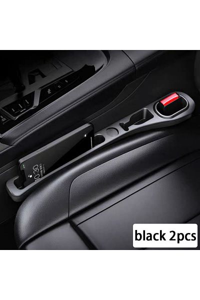 Choice Black 2pcs Car Seat Gap Filler 2pcs Center Console Side Crevice Filler Strip Elastic Seat Gap Fillin
