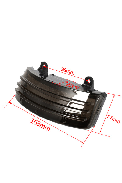 Choice Smoke Motorcycle Smoke/ Red Tri-Bar LED Rear Tail Fender Tip Light For...