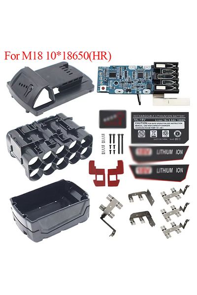 Choice Black For M18 Li-ion Battery Plastic Case Pcb Charging Protection Board Box Shell For Milwaukee 18v