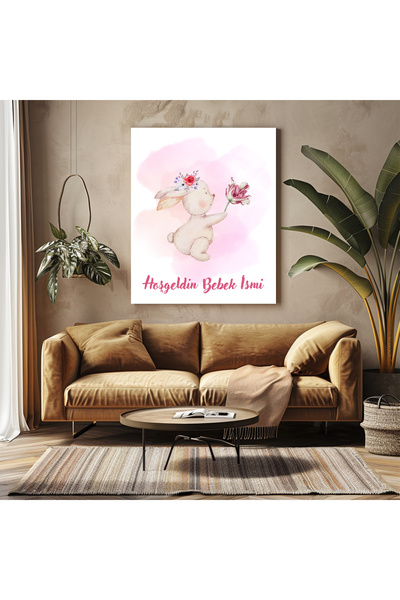 BAYTOK Hoşgeldin Bebek Temalı Kişiye Özel Kanvas Tablo