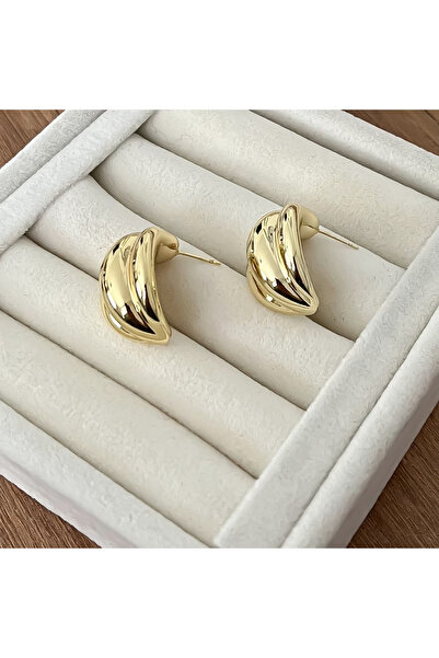 ATELİER GİZEM Xuping kadın kararmaz 14k gold çelik küpe