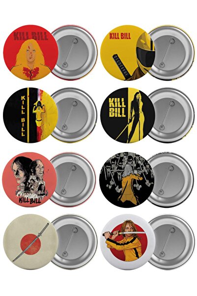 Saturn Kill Bill Çanta Rozeti Seti 8 Adet En Büyük Boy 5.8cm İğneli Broş