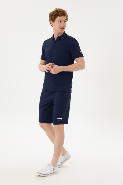 U.S. Polo Assn. شورت محبوك باللون الأزرق الداكن للرجال 50282244 -VR033