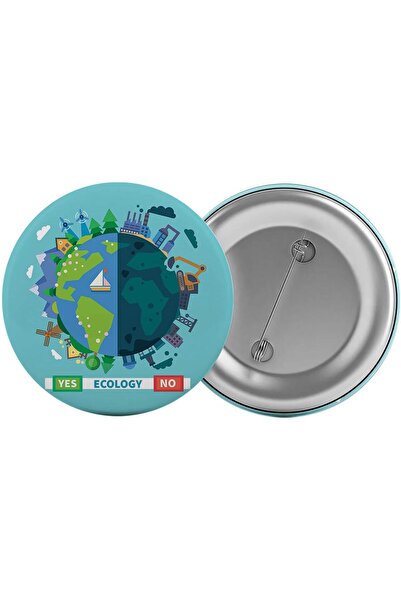 Saturn Çevre Koruma Haftası Çanta Rozeti 20 Adet En Büyük Boy 5.8cm İğneli Broş