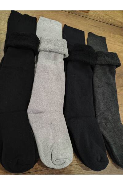 Leement socks Women's 4 Pairs Winter Thick Towel Knee Socks