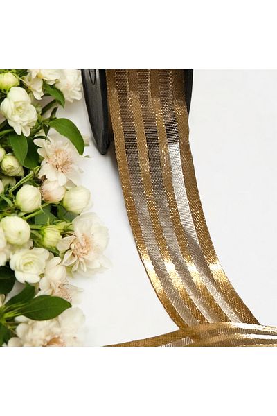 BukiroAtelier Γυαλιστερή διάφανη κορδέλα οργάντζα - 3m 2,5cm Συσκευασία για αρραβώνα και δέσμη