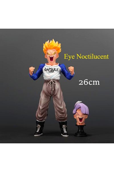 BANDAI opp Trunks 26cm Anime Dragon Ball Z Future Trunks Figure Eye Noctilucent Trunks Action Figures PVC C