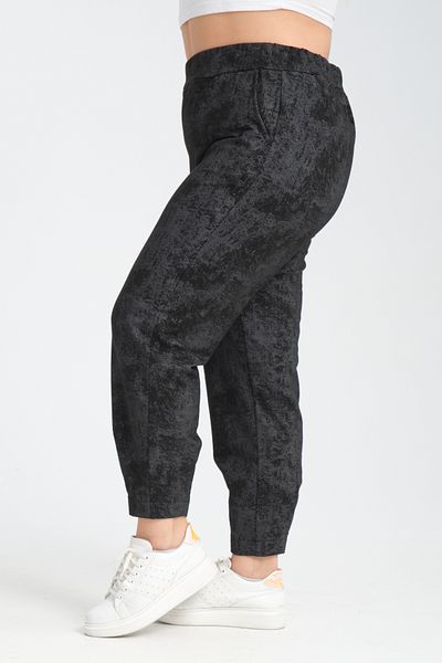 Dejabrew Jeans Black Oil Pattern Printed Skinny Leg Trousers A032-1